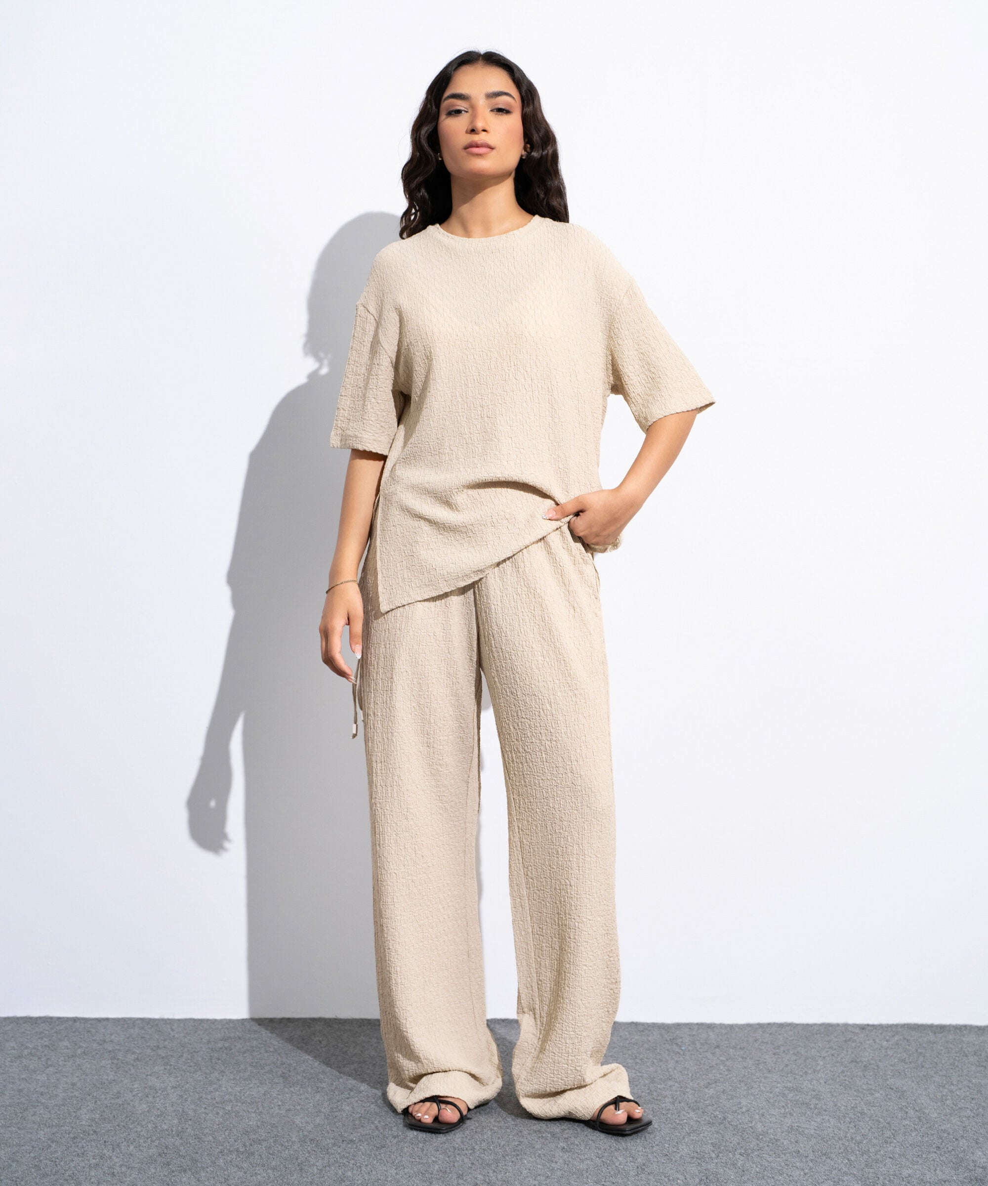 Beige Trousers WBTM26V60011