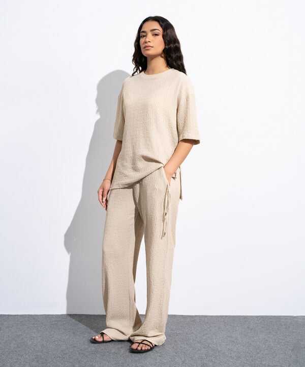 Pull-On Trousers With Tie Detail
