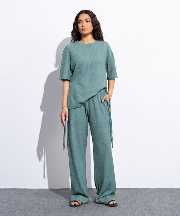 Pull-On Trousers With Tie Detail