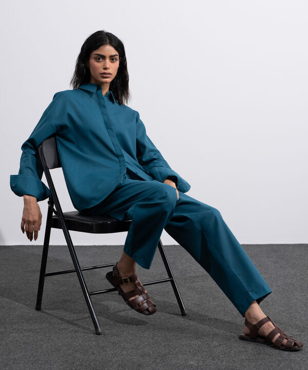 Linen Blend Slouchy Trousers