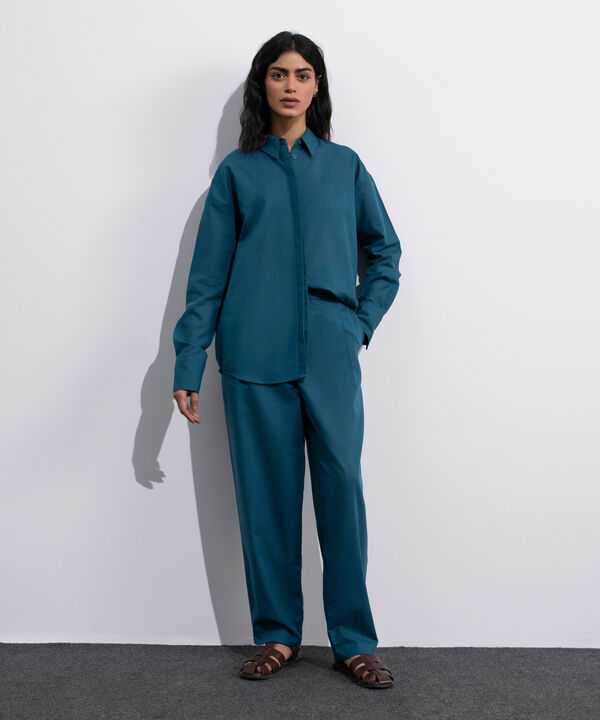 Linen Blend Slouchy Trousers