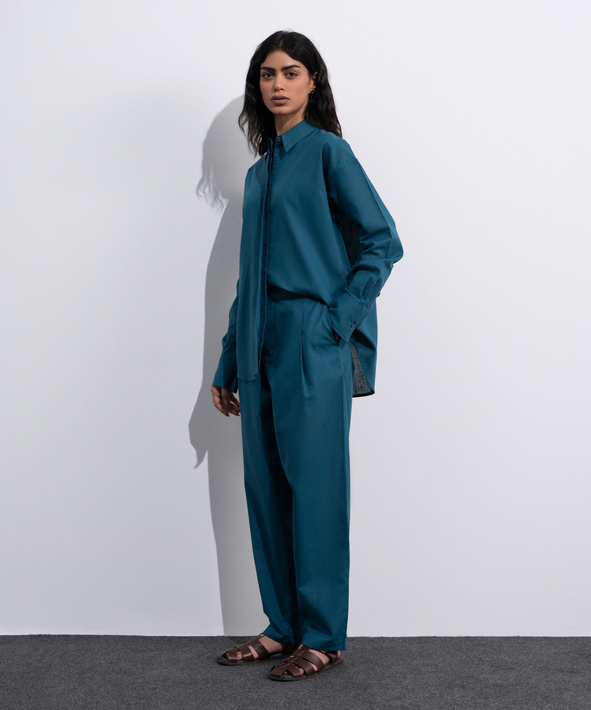 Linen Blend Slouchy Trousers WBTMV0726001