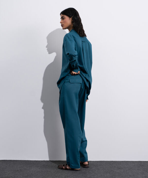 Linen Blend Slouchy Trousers