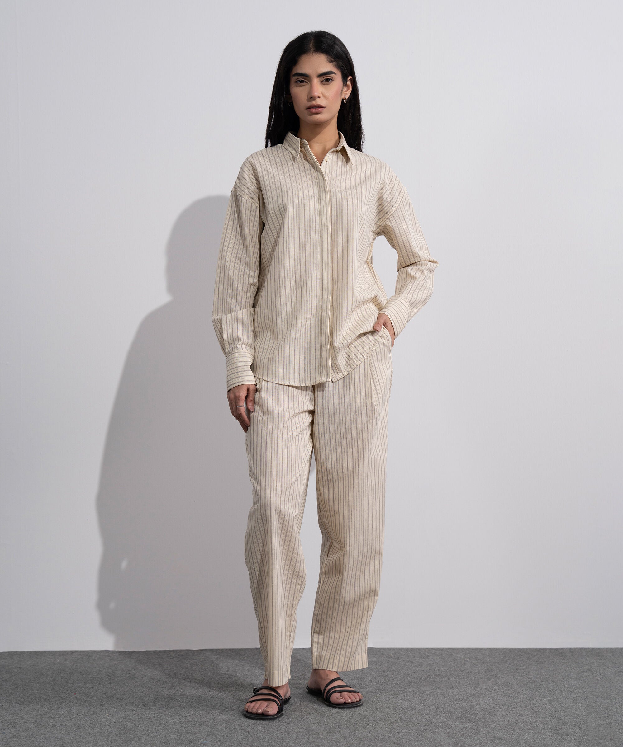 Striped Slouchy Trousers WBTMV0726002