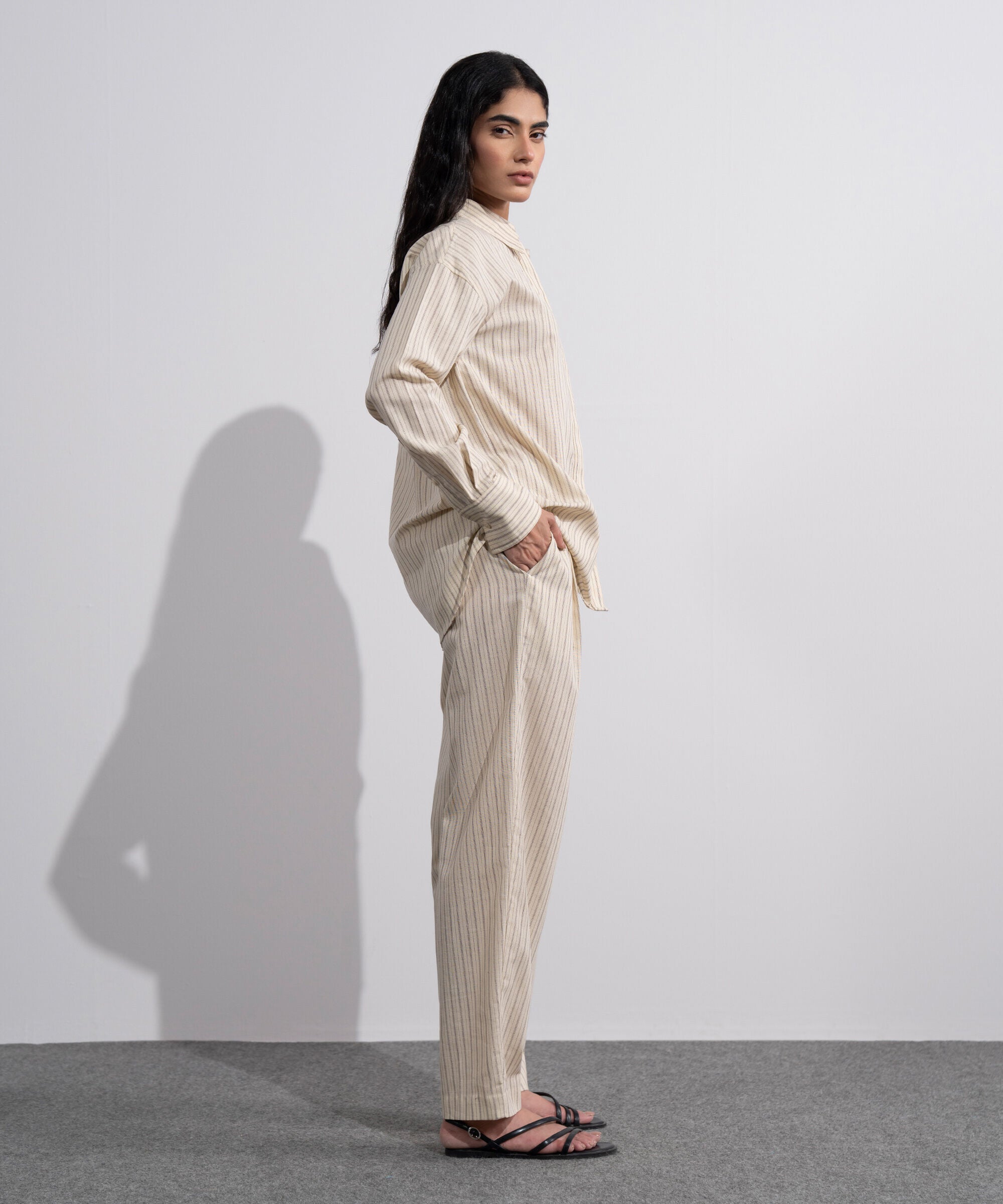Striped Slouchy Trousers WBTMV0726002