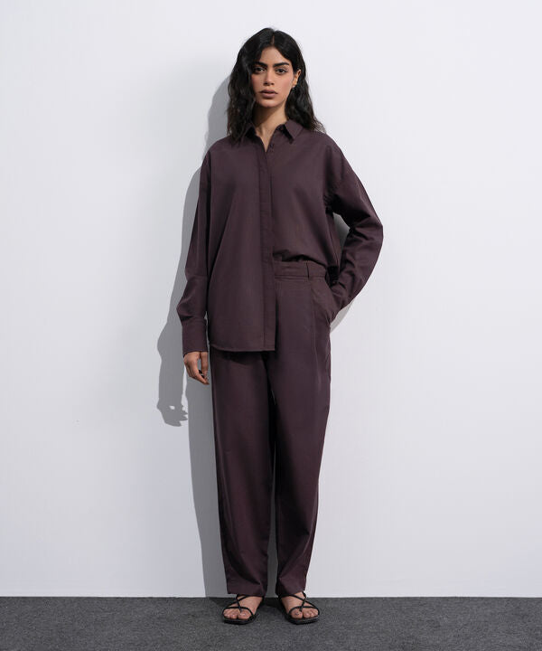 Linen Blend Slouchy Trousers
