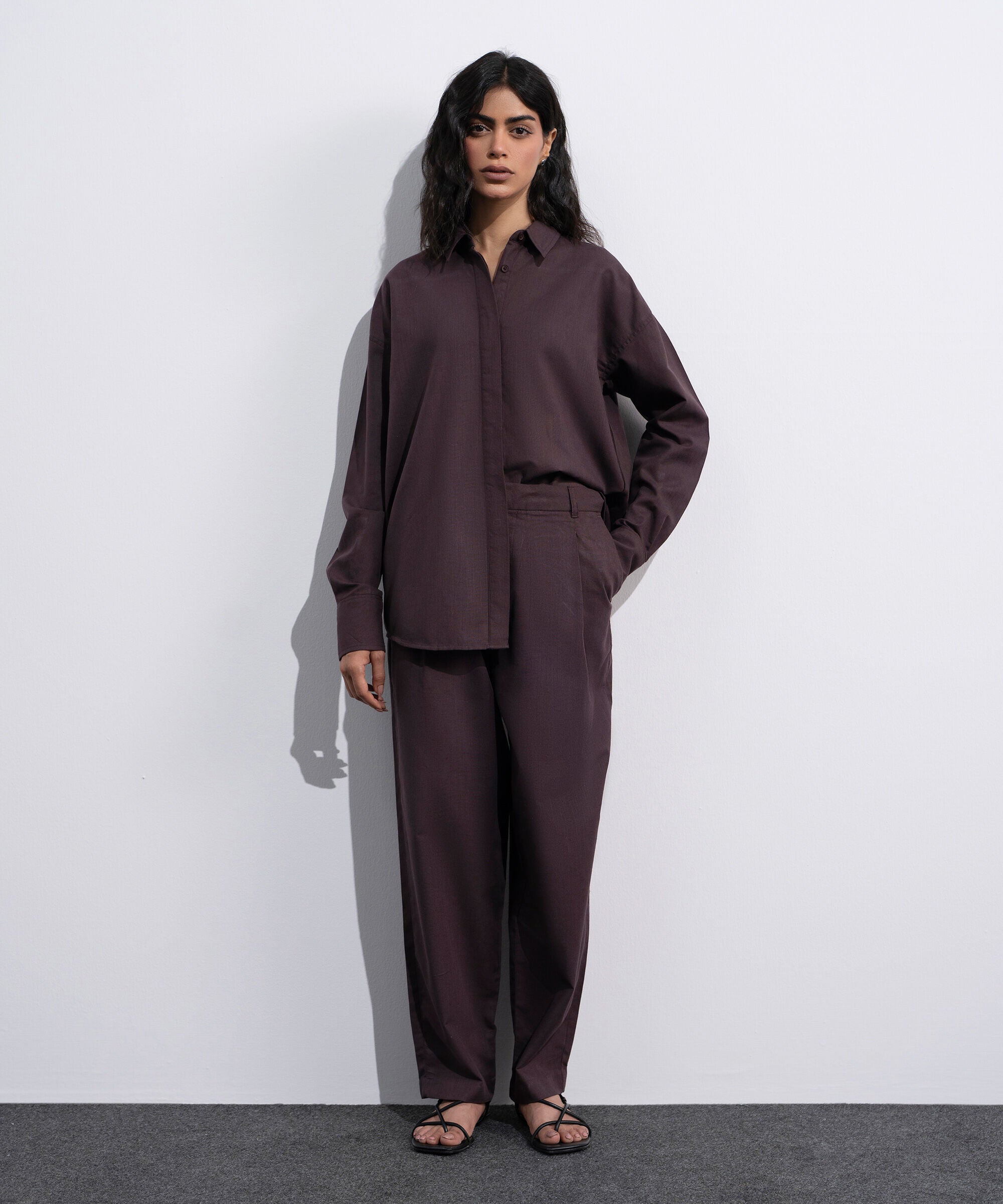 Linen Blend Slouchy Trousers WBTMV0726003
