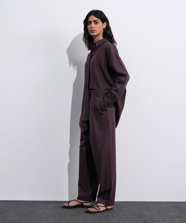 Linen Blend Slouchy Trousers