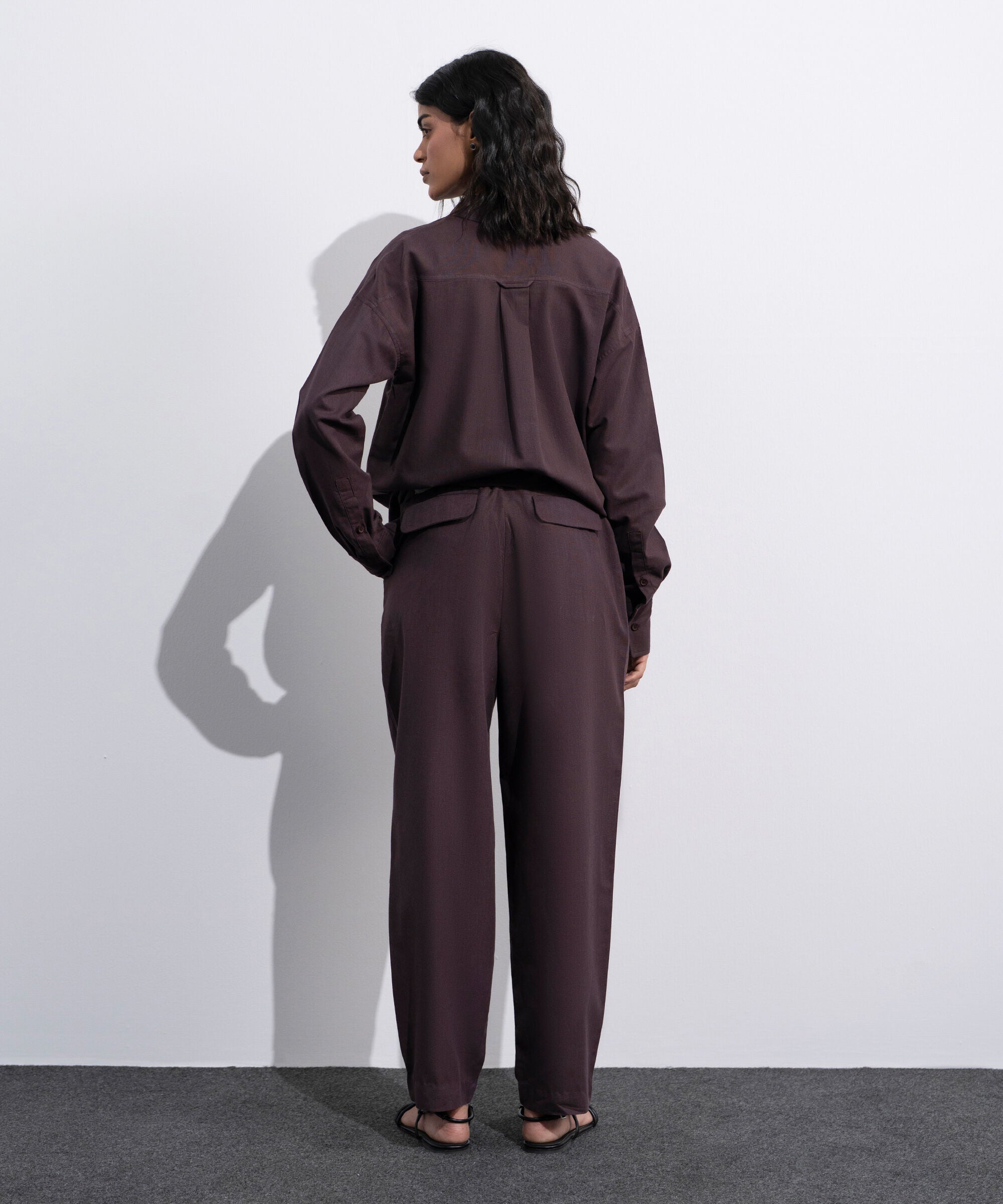 Linen Blend Slouchy Trousers WBTMV0726003