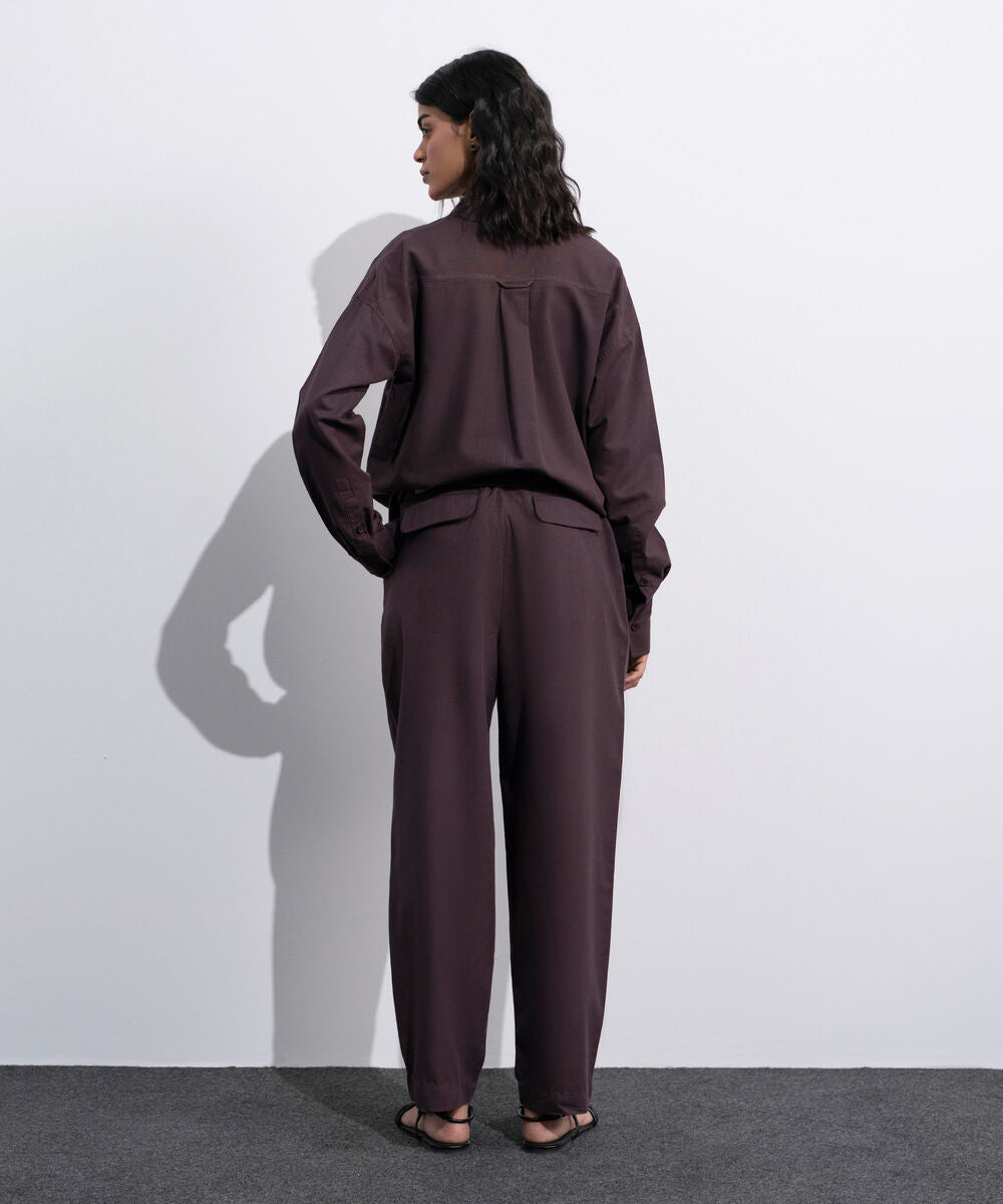 Linen Blend Slouchy Trousers WBTMV0726003