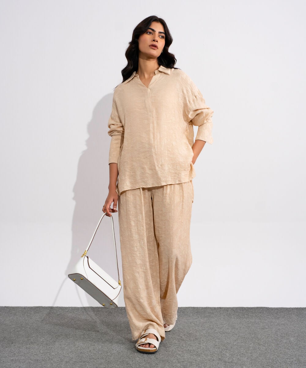 Textured Pleated Trousers WBTMV0826001