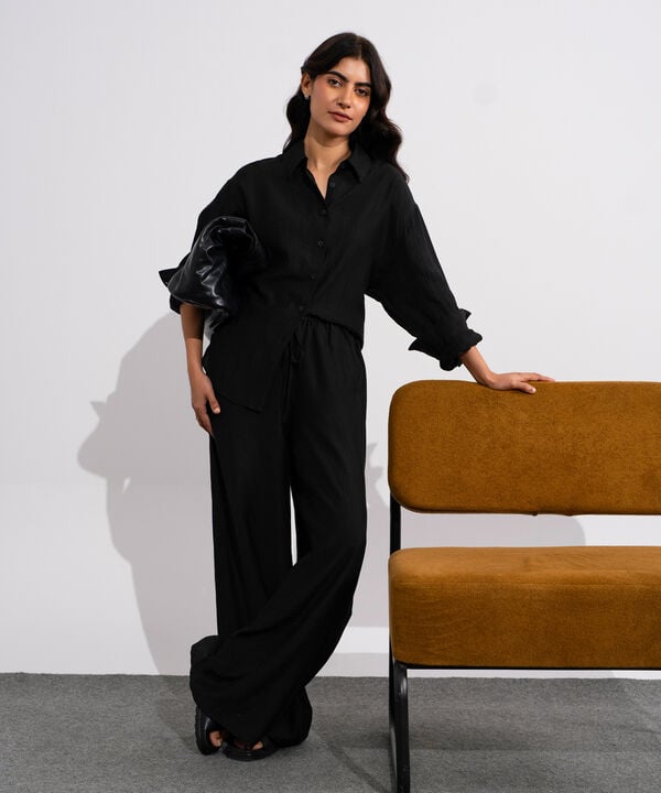 Textured Pull-On Trousers