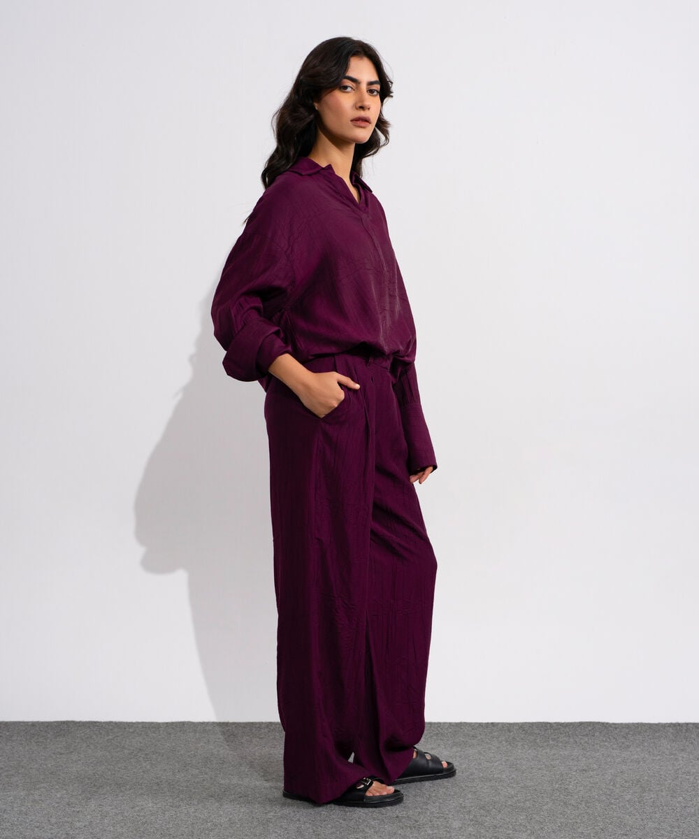 Textured Pleated Trousers WBTMV0826004
