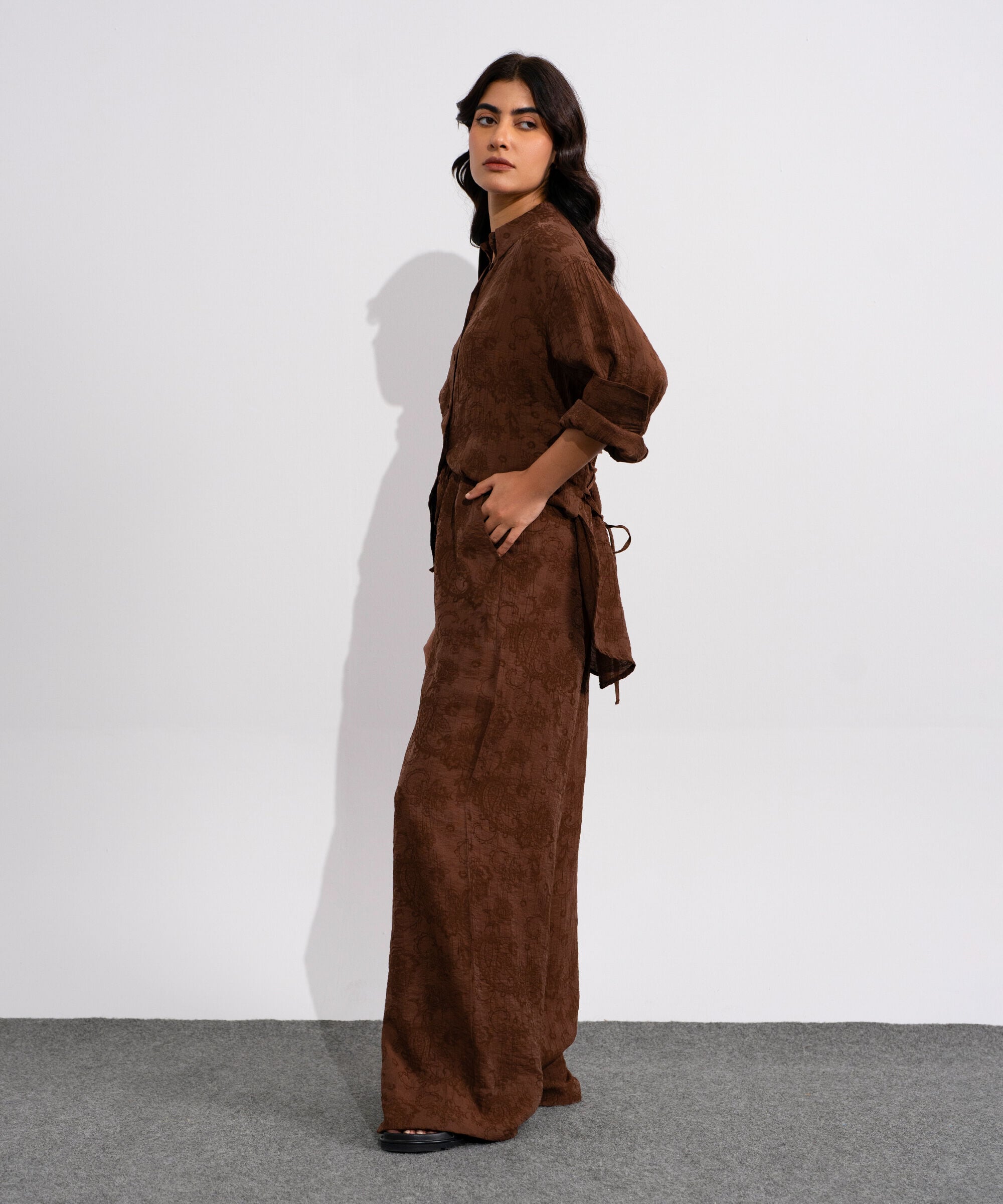 Textured Pull-On Trousers WBTMV0826005