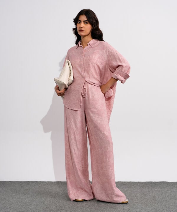 Textured Pull-On Trousers