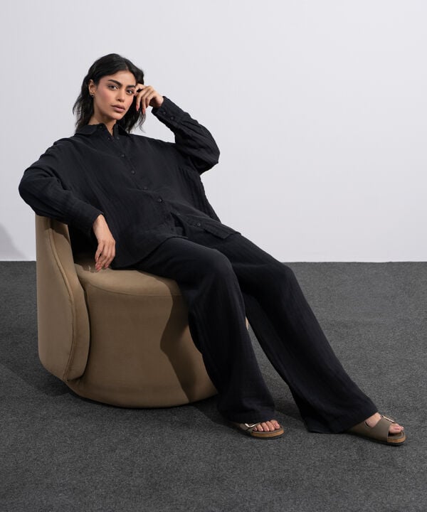 Pleated Muslin Trousers