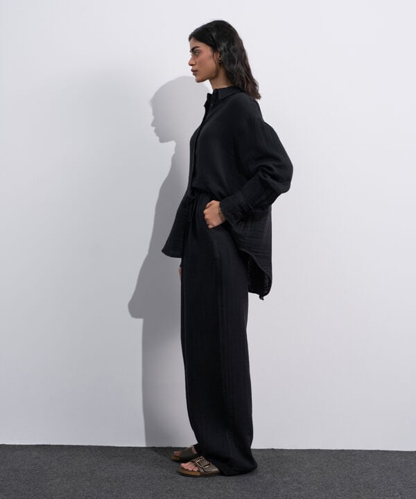 Pleated Muslin Trousers