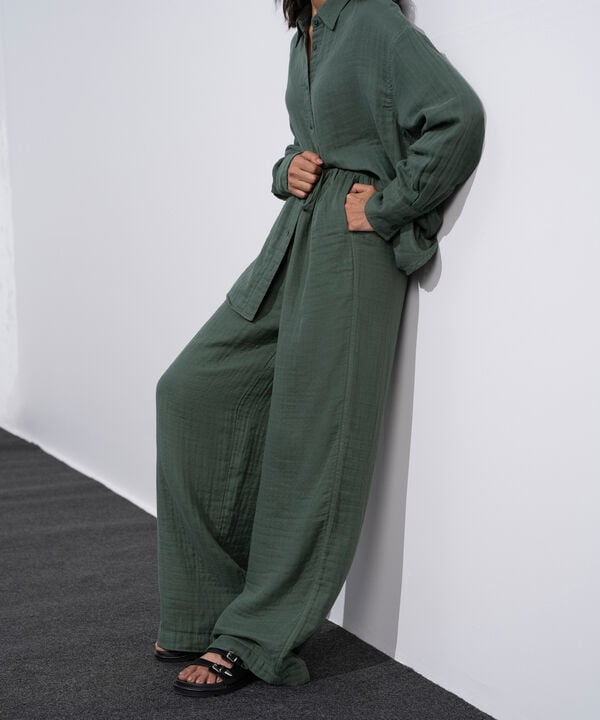 Pleated Muslin Trousers