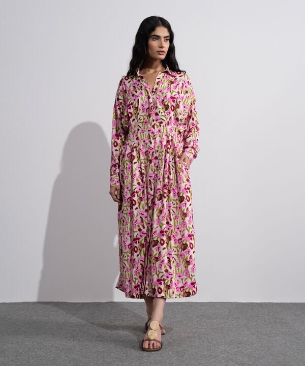 Printed Dress With Pleats