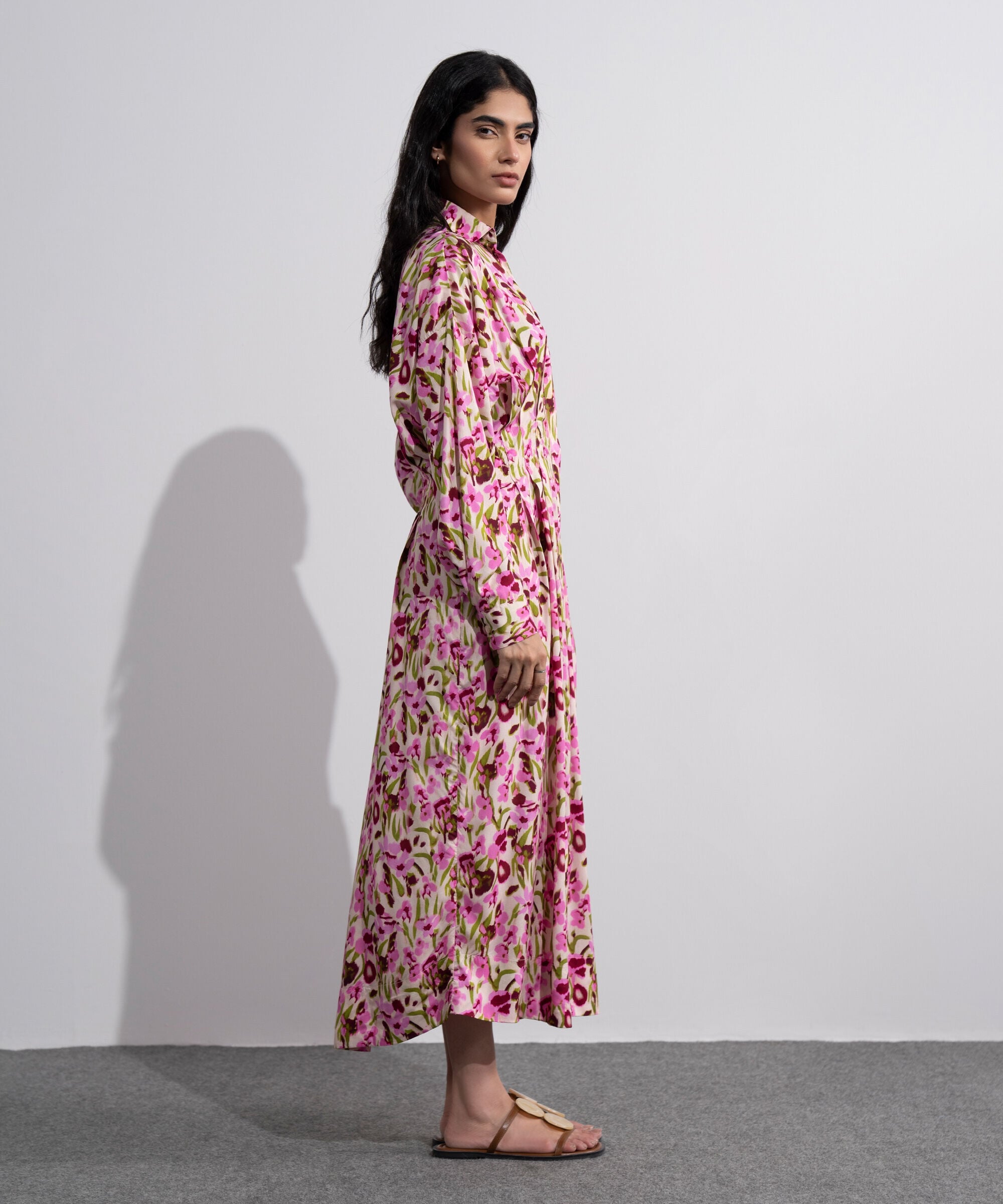 Printed Dress With Pleats WBTMV0826009