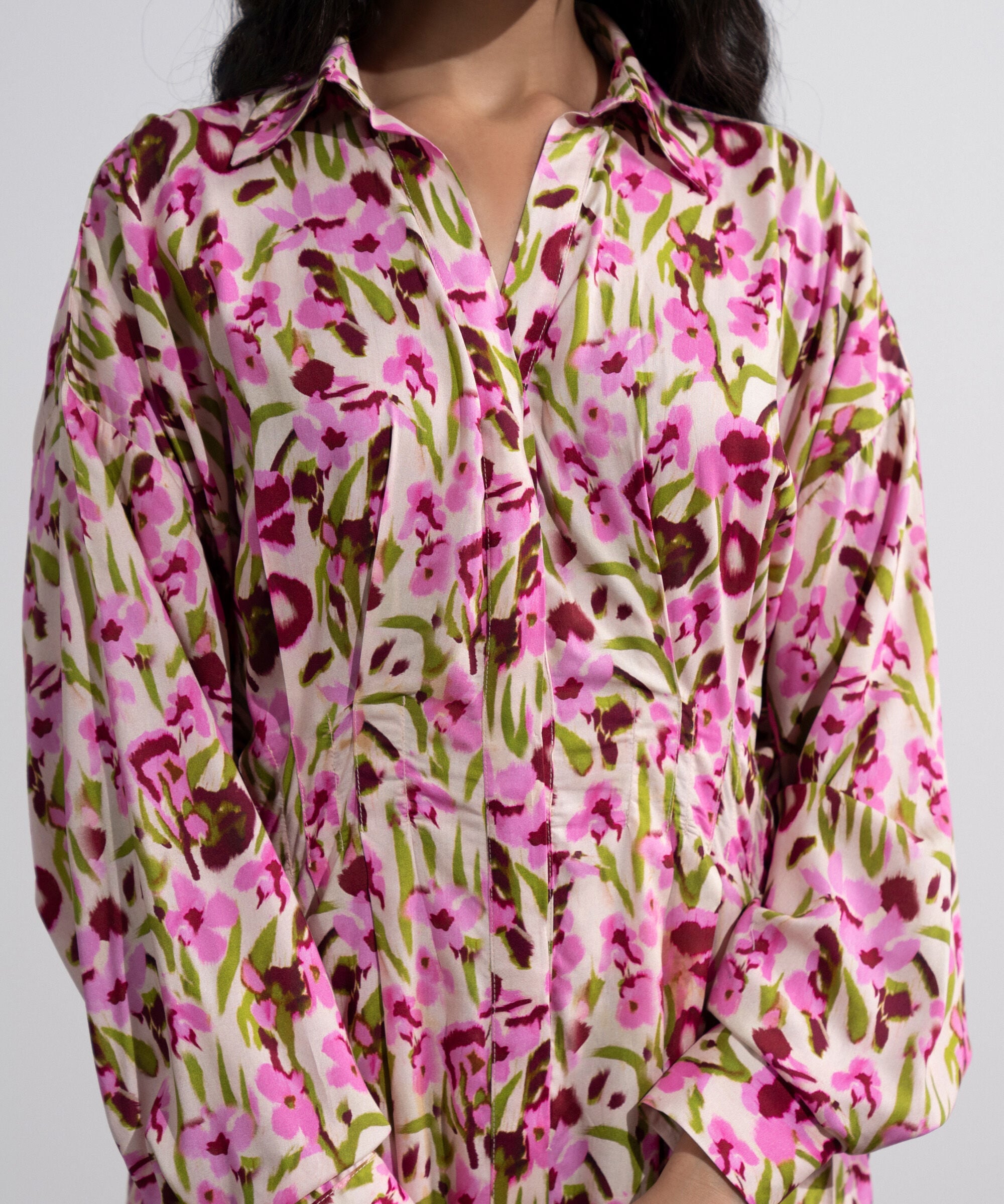 Printed Dress With Pleats WBTMV0826009