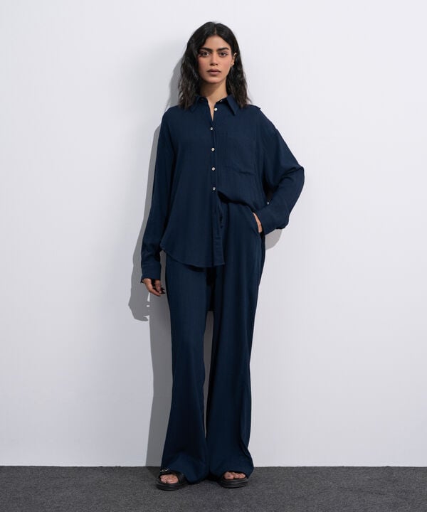Seersucker Pull-On Trousers