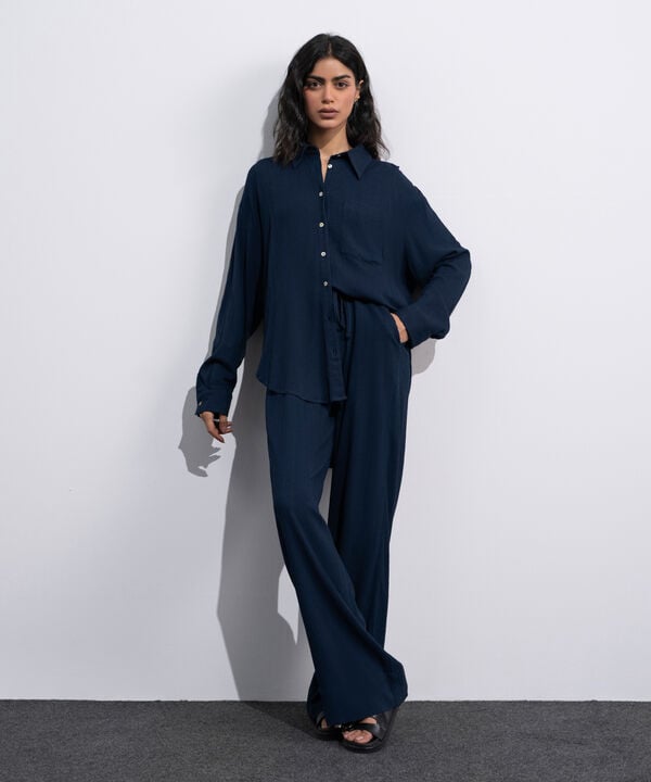 Seersucker Pull-On Trousers