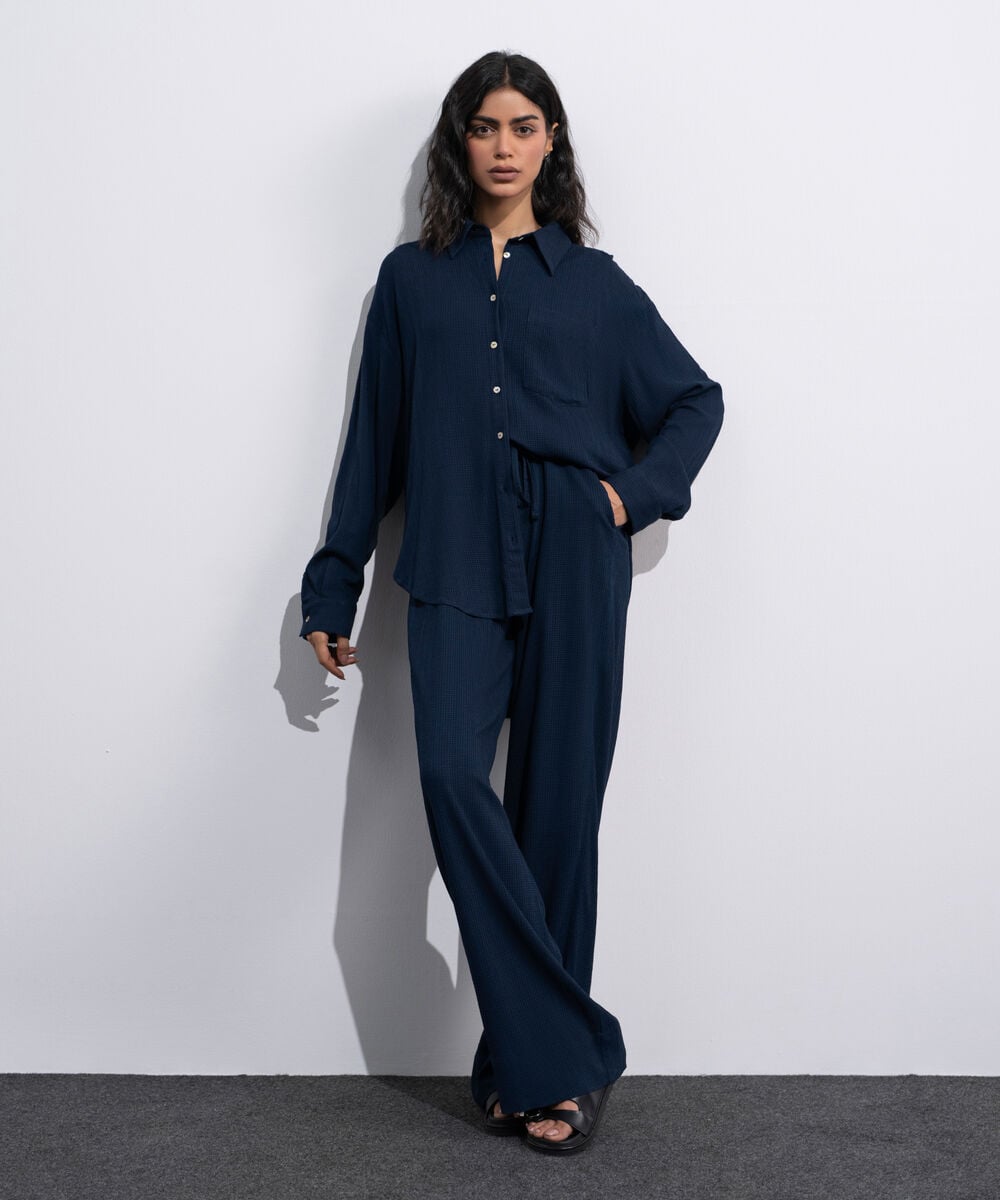 Seersucker Pull-On Trousers WBTMV0826014