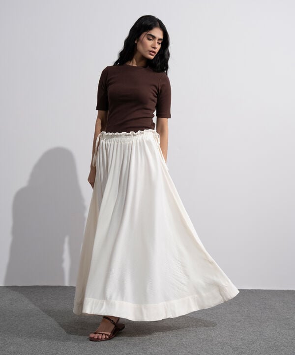 Smocked Skirt With Tie Detail