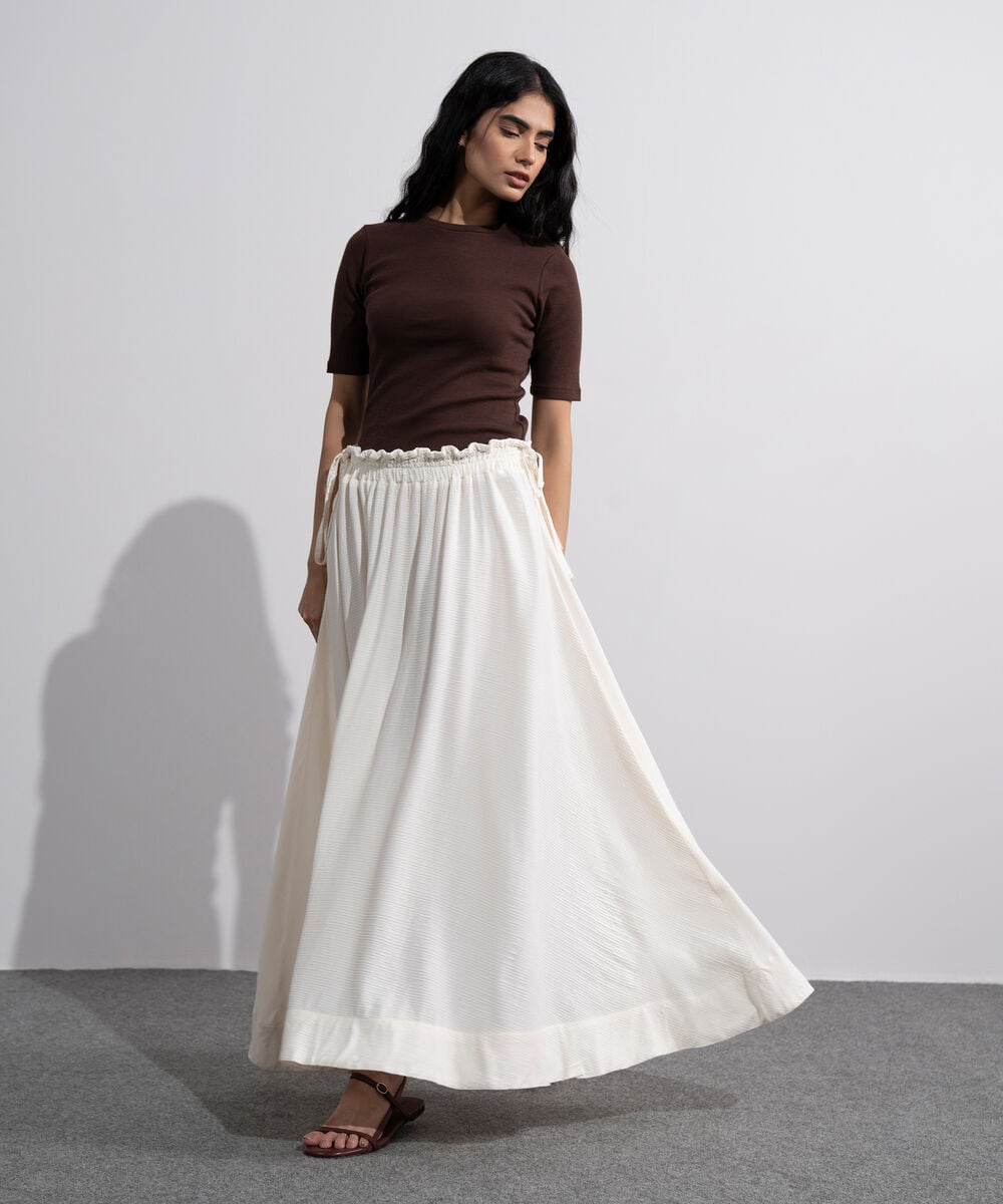 Smocked Skirt With Tie Detail WBTMV0826015