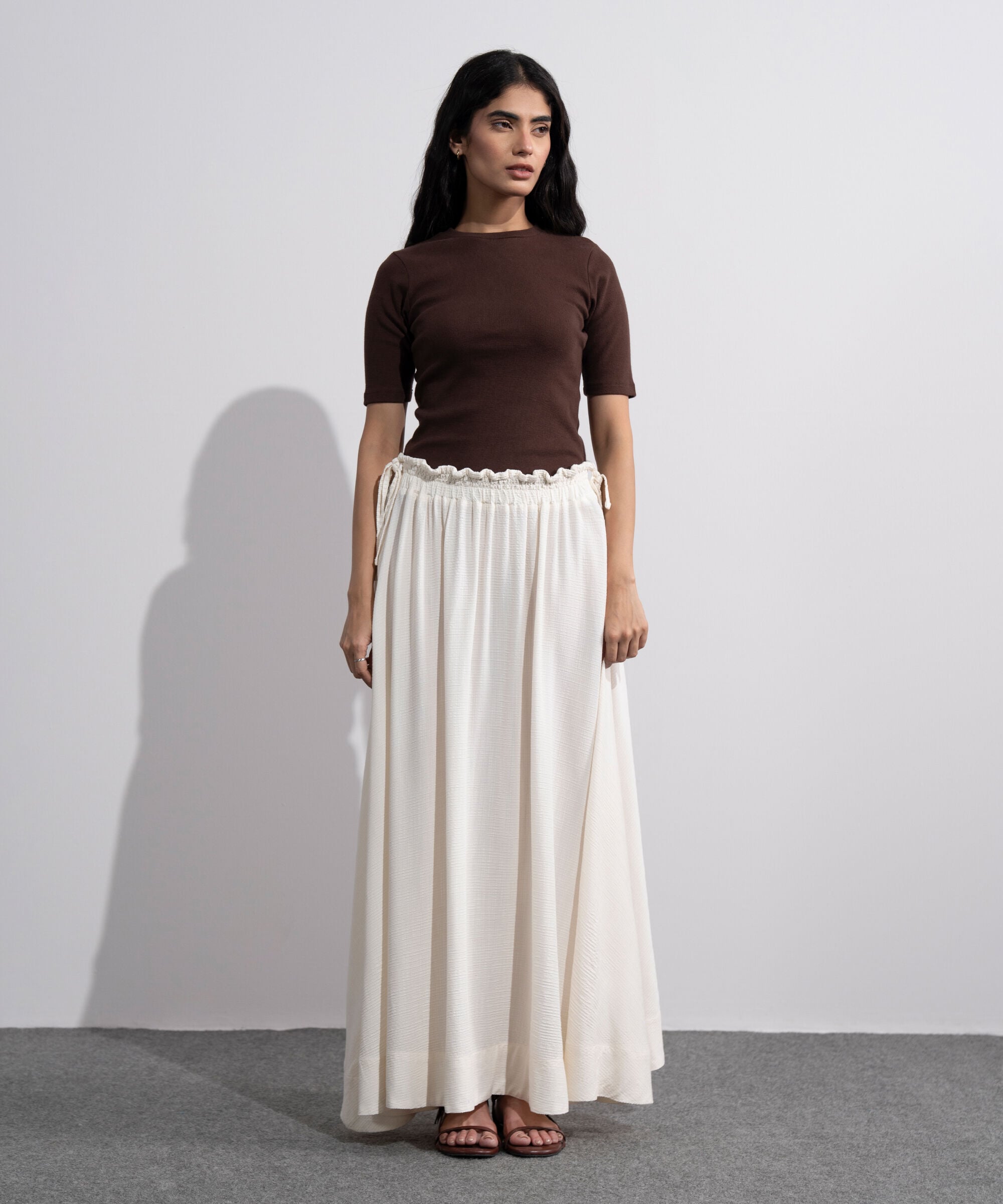Smocked Skirt With Tie Detail WBTMV0826015