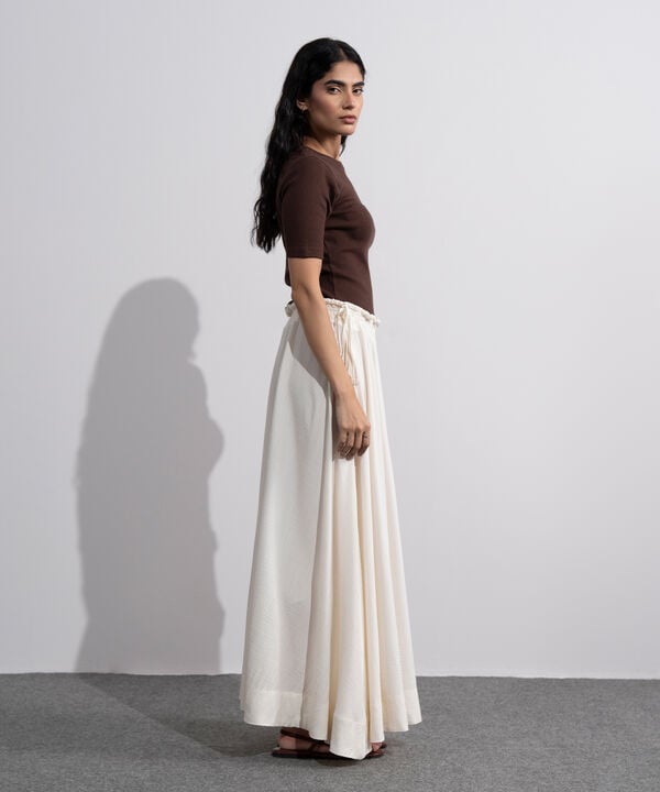 Smocked Skirt With Tie Detail