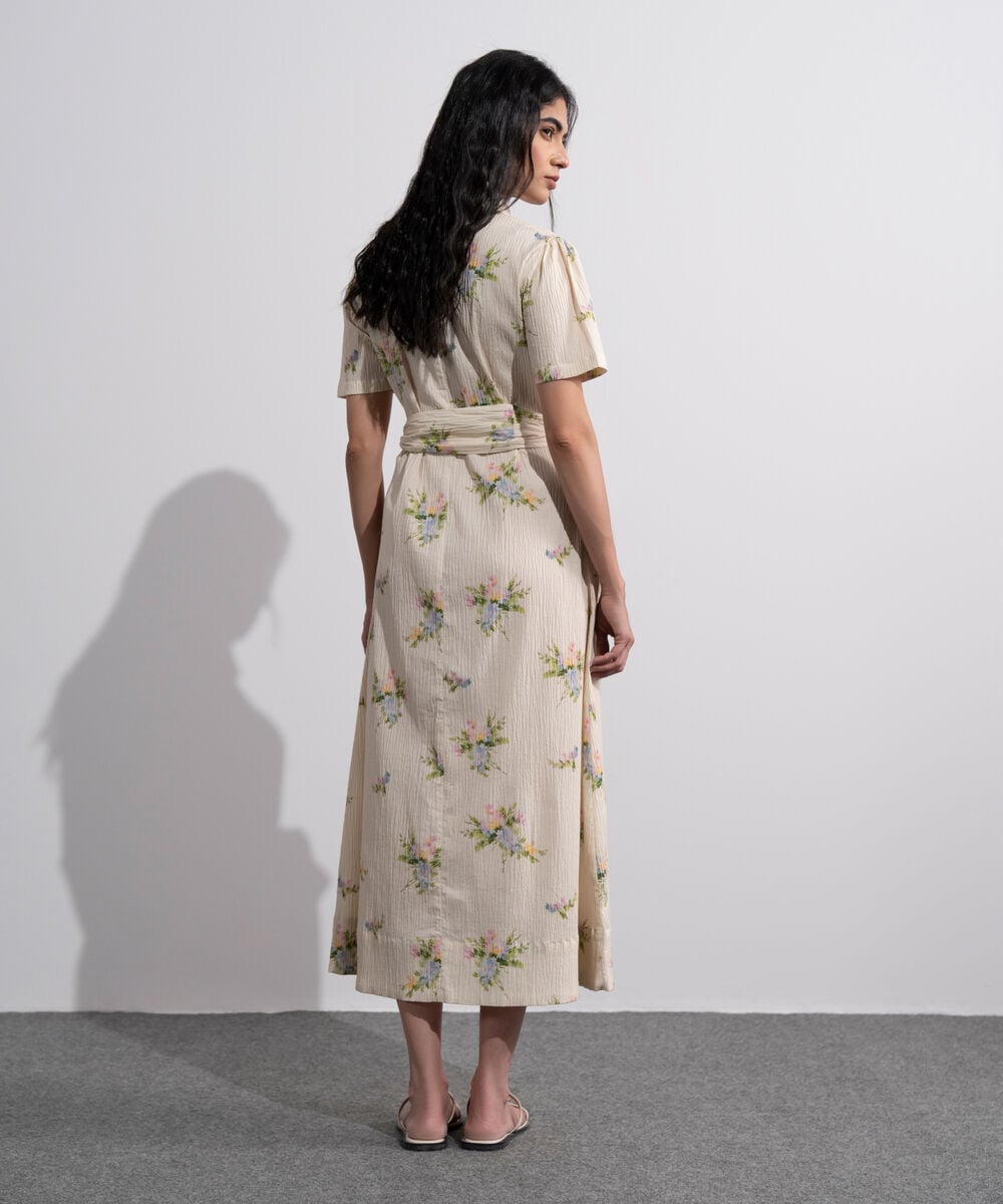 Floral Printed Seersucker Dress WBTMV0826016