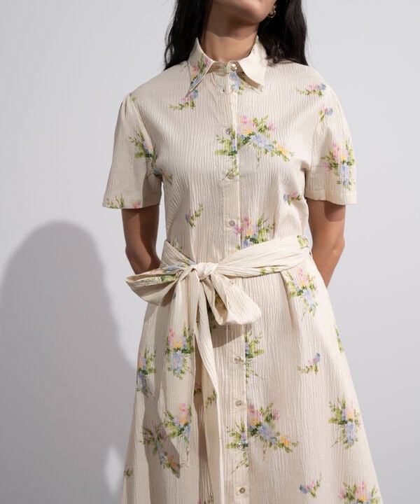 Floral Printed Seersucker Dress