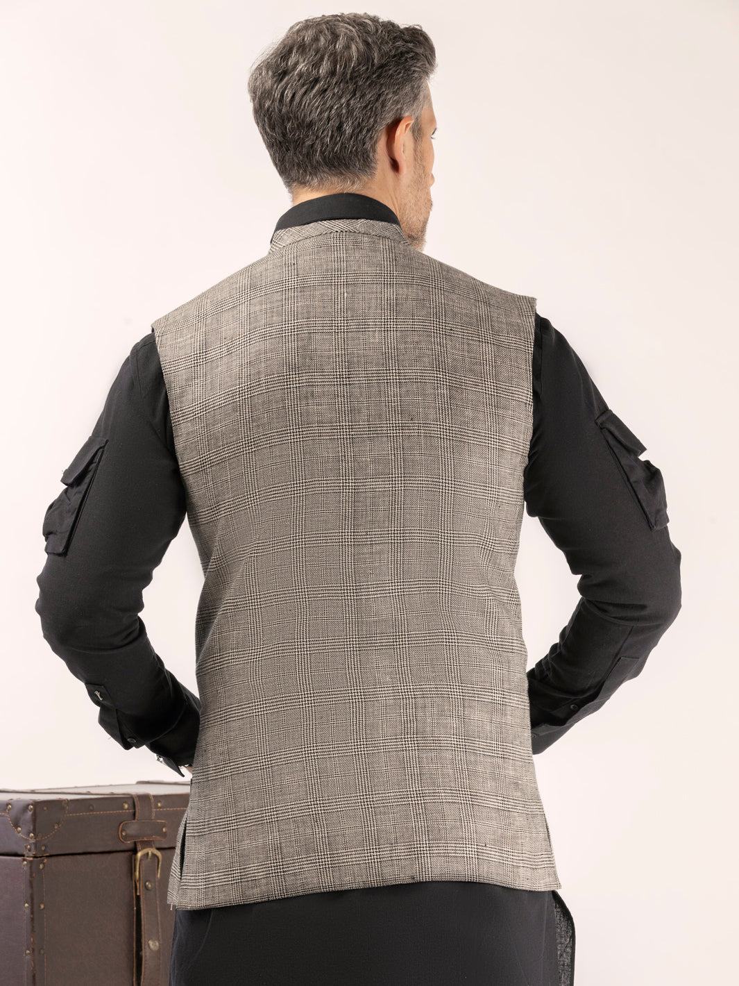 Grey Linen Waistcoat - ALCR-WC-010