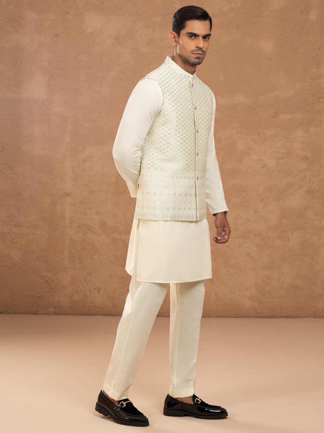 Light Green Blended Waistcoat - AL-WC-543B