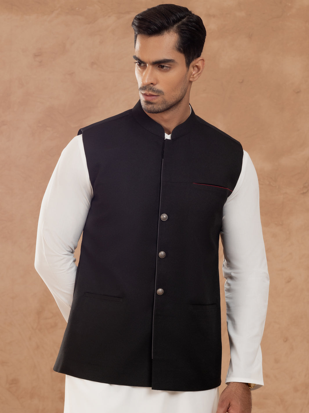Black Blended Waistcoat - AL-WC-545