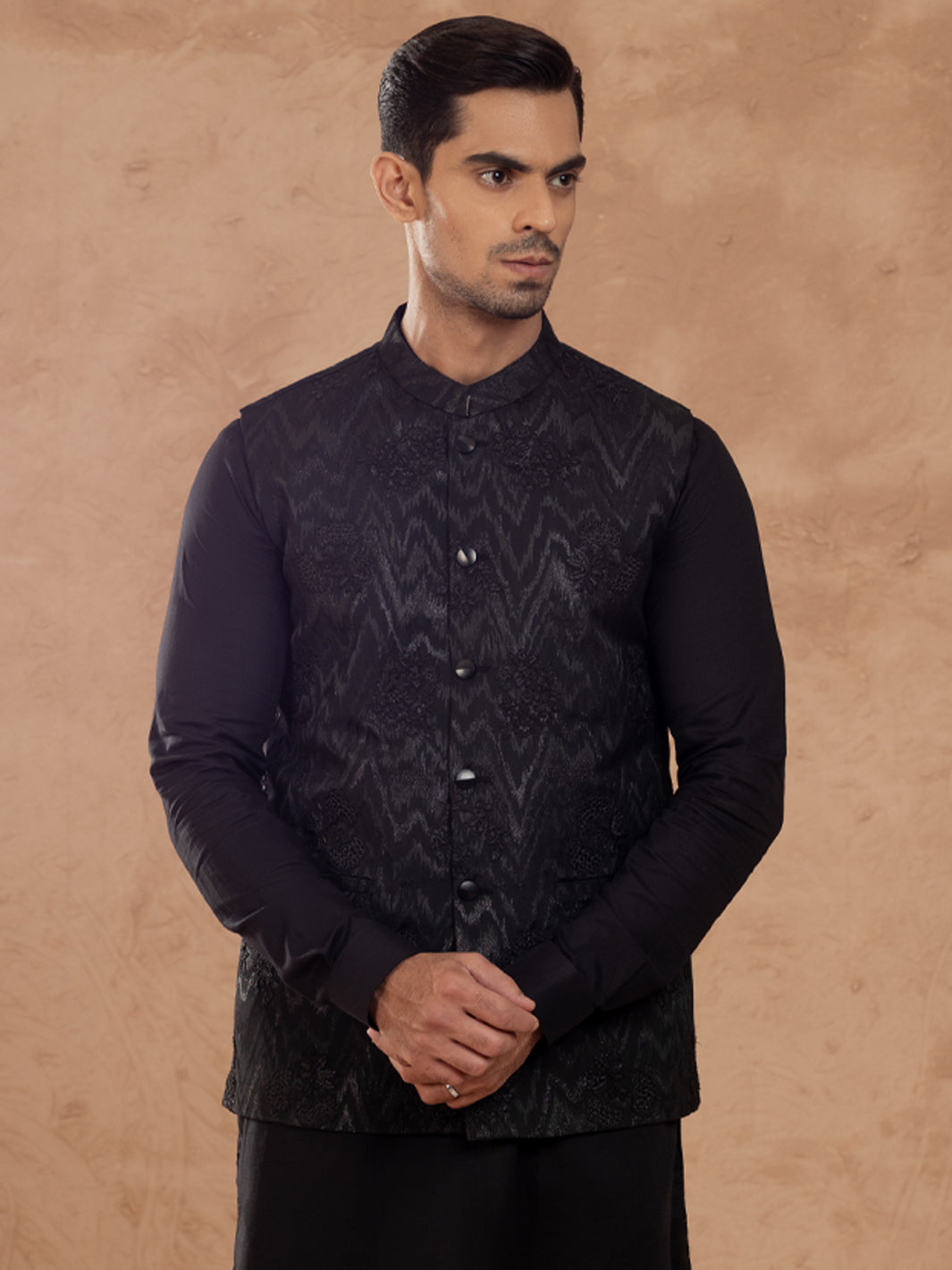 Black Blended Waistcoat - AL-WC-551