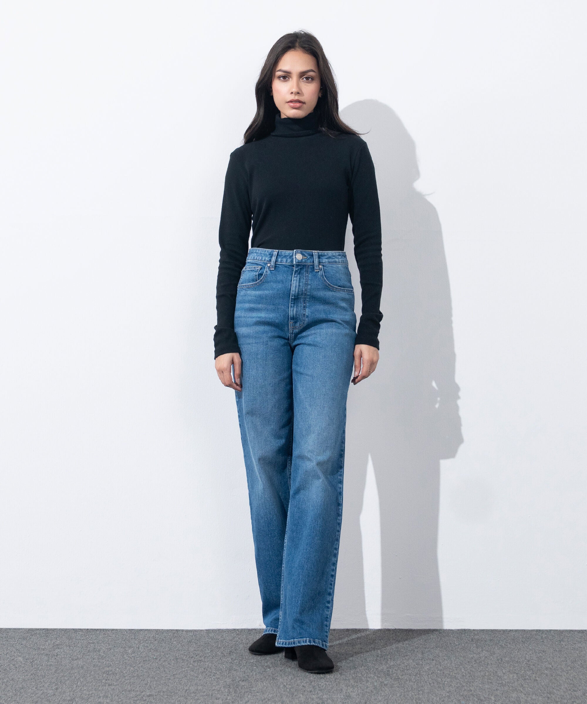 Women's Western Wear Black Straigh Fit Jeans