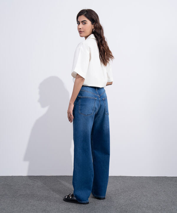 High Rise Ankle Straight Jeans