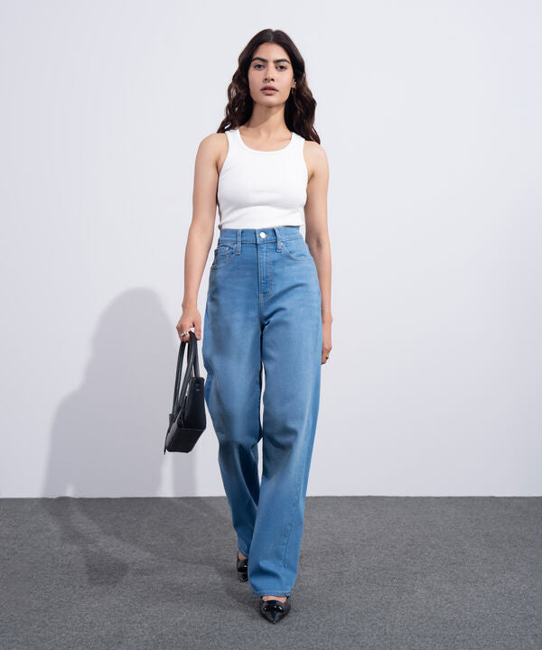 High Rise Straight Jeans