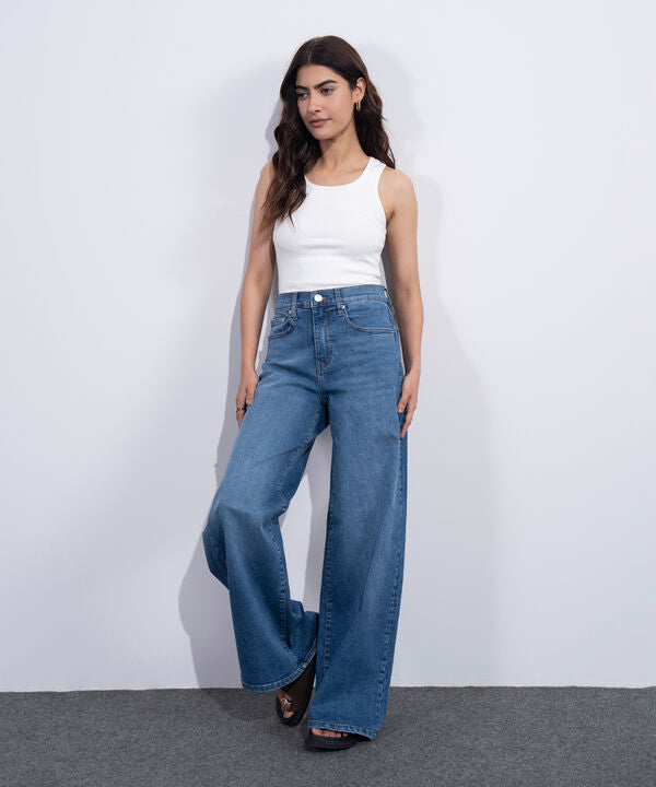 High Rise Wide Leg Jeans