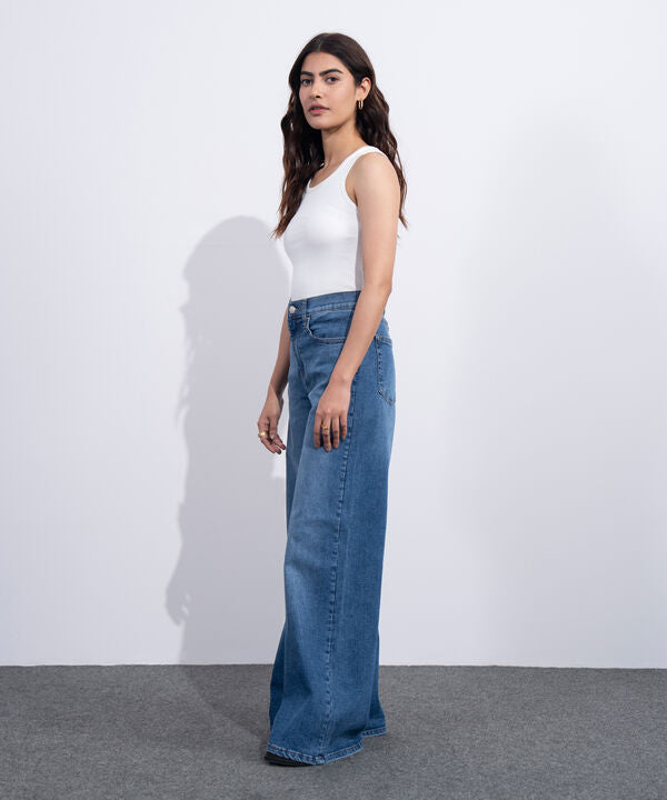 High Rise Wide Leg Jeans