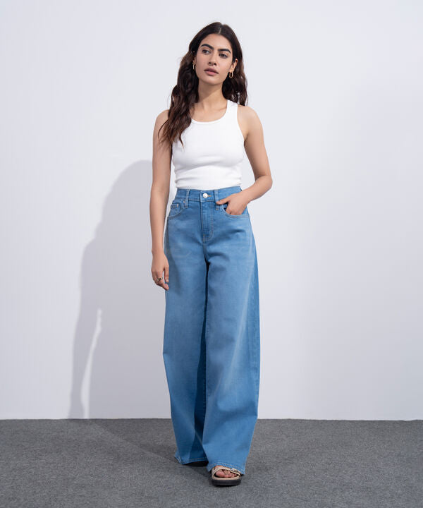High Rise Wide Leg Jeans