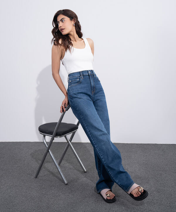 High Rise Straight Jeans