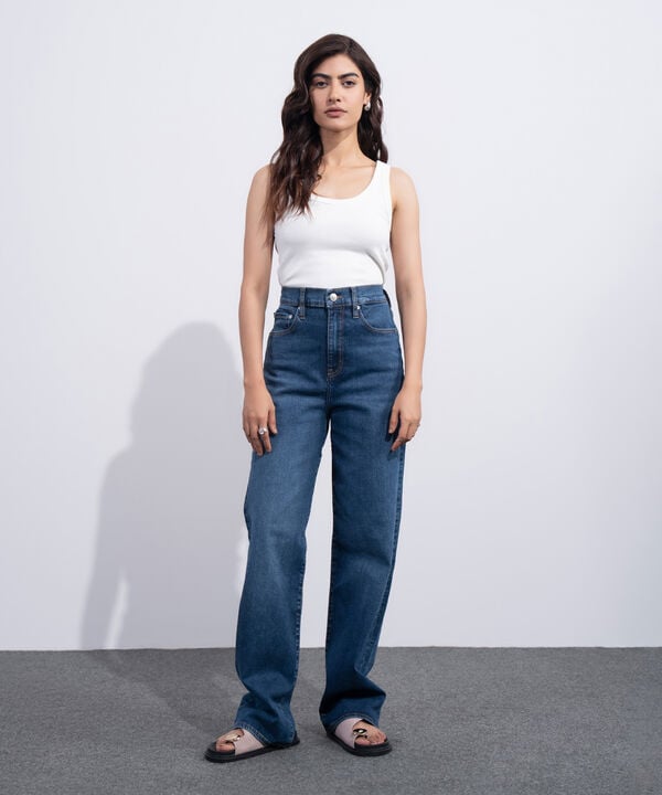High Rise Straight Jeans