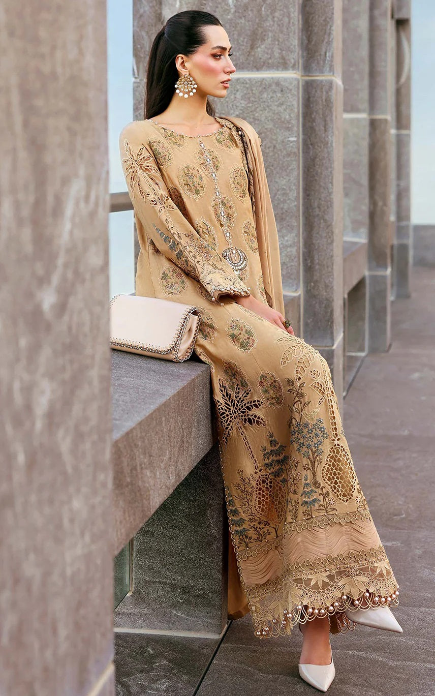 Maria.B Luxury Embroidered Jacquard Lawn Unstitched 3Pc Suit D-2605-A