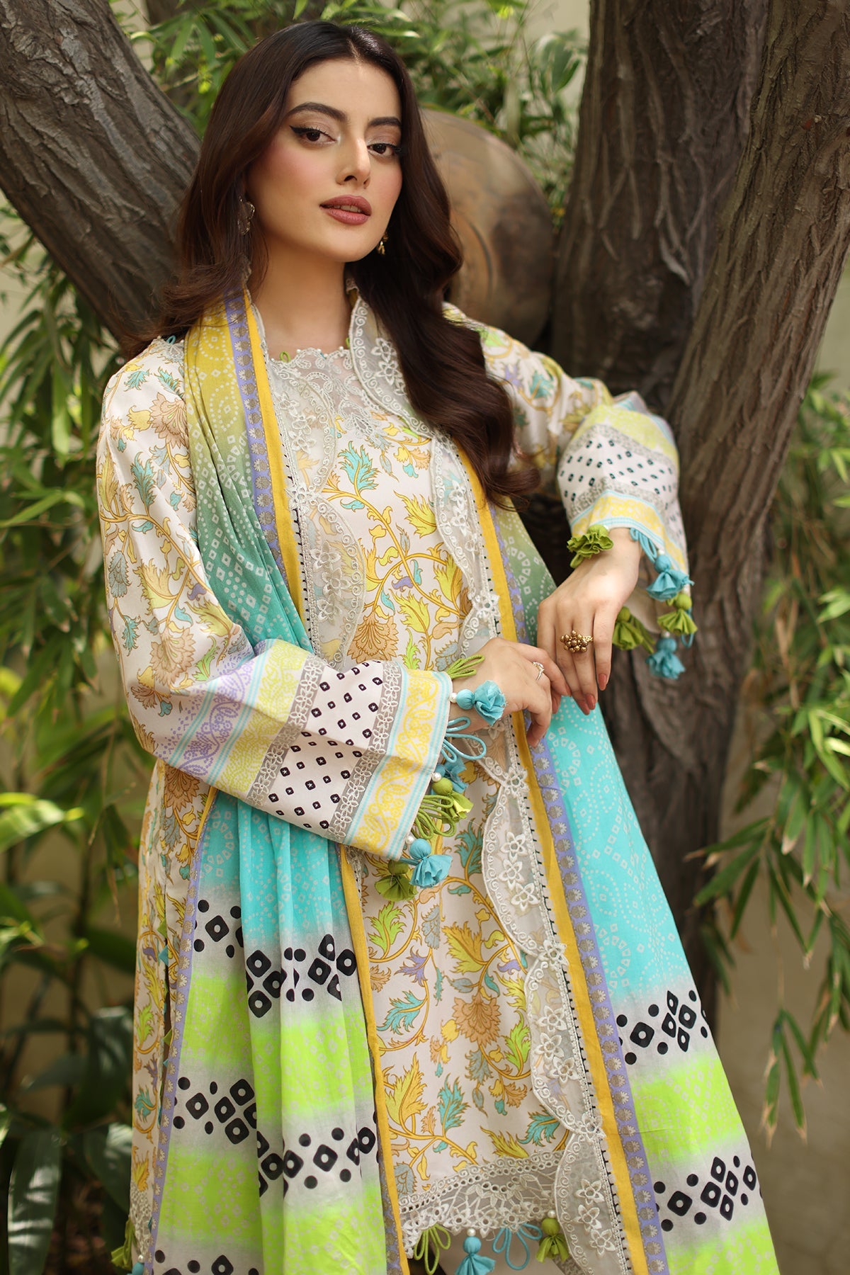 3-PC Unstitched Embroidered Lawn RN6-05