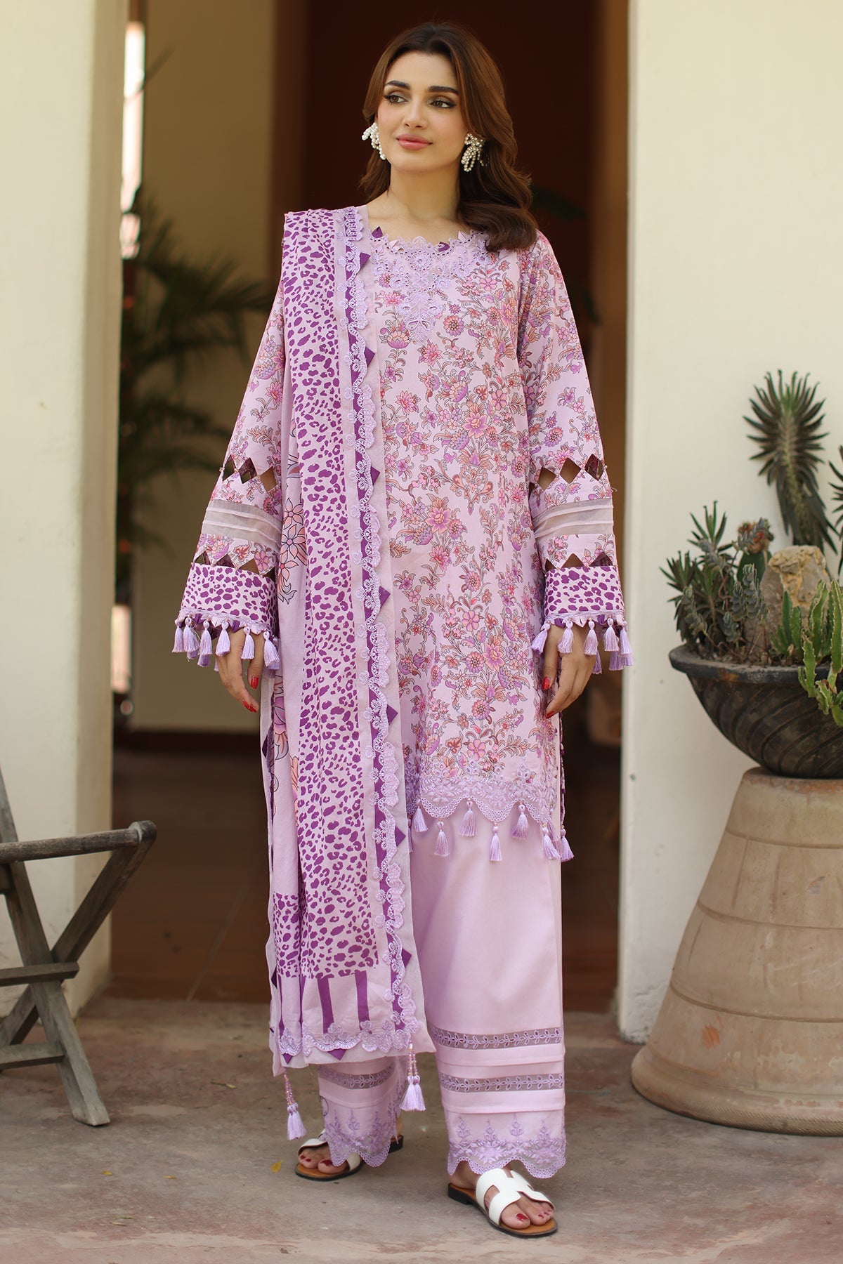 3-PC Unstitched Embroidered Lawn RN6-08