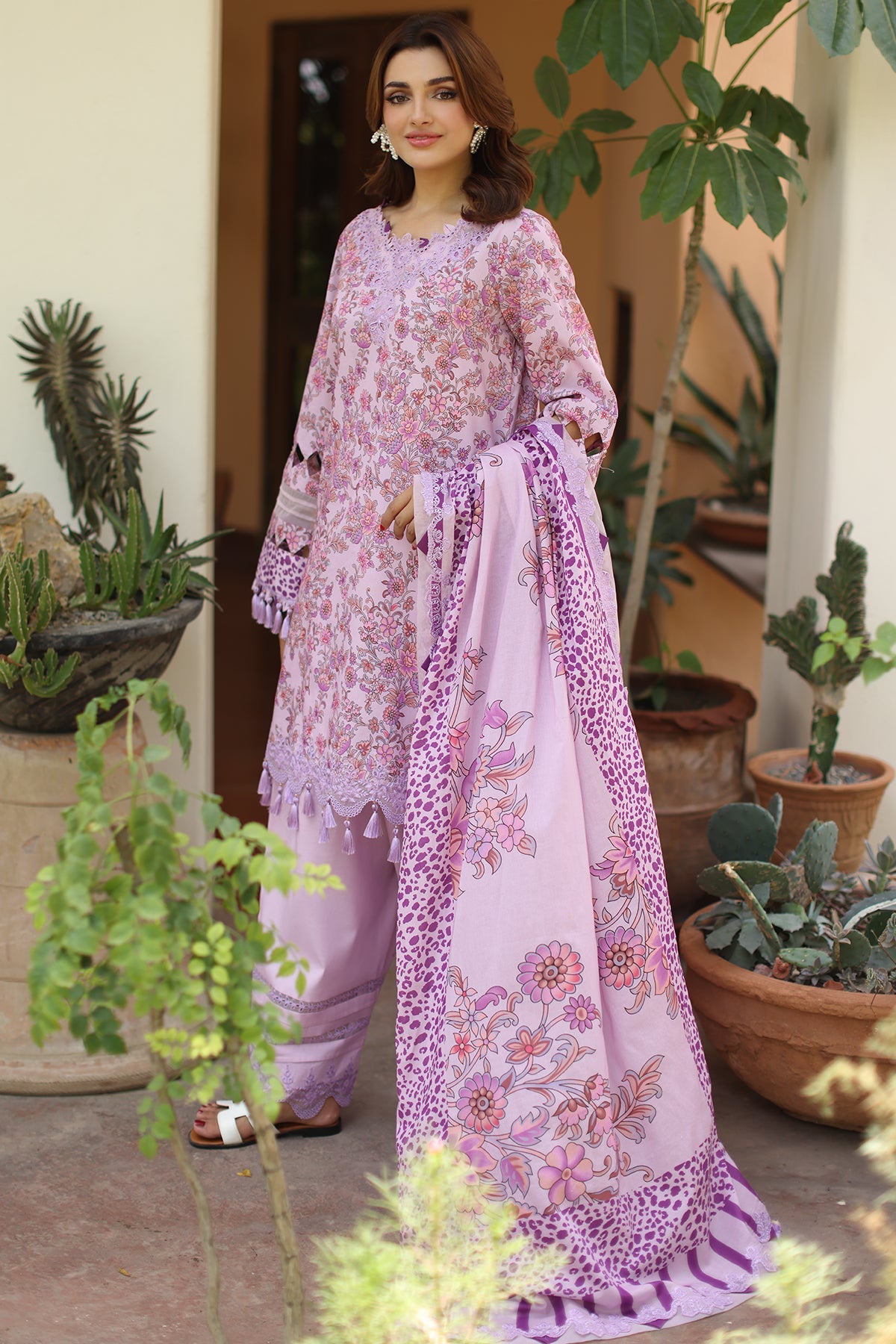 3-PC Unstitched Embroidered Lawn RN6-08